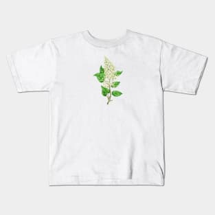 White Lilac Botancial Kids T-Shirt